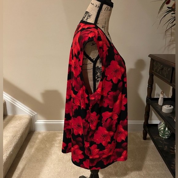 Calvin Klein Red Floral Blouse - Picture 3 of 8